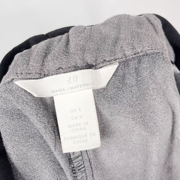 H&M Mama Small S Black Faux Leather Over The Belly Pants Ankle Length Maternity - Picture 9 of 12